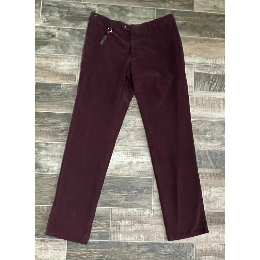 $895 NWT Marco Pescarolo Red Cotton Cashmere Blend Slim Fit Corduroy Pants 56/40